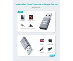 Adapteris USB Graugear USB-A - USB-C Sidabrinė (G-AD-CTA-10G)