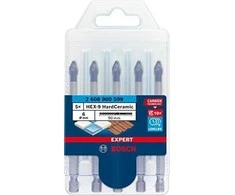 Grąžtas Bosch HEX-9 HardCeramic 6x90 mm, 5 vnt.