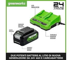 Priedų rinkinys Greenworks GSK24B4X; 24 V; 2x4,0 Ah + pakrovėjas