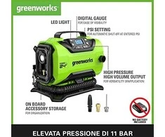Akumuliatorinis oro kompresorius Greenworks G24IN; 24 V (be akumuliatoriaus ir pakrovėjo)