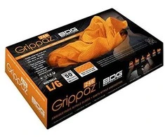 Vienkartinės nitrilinės pirštinės M-Safe Grippaz 246OR, 50 vnt dėžėje, 0,15mm storis, oranžinės, 9/L