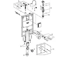 Grohe Rapid SL WC rėmas 6 l, 8 cm bakelis, 1,13 m