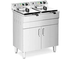 Royal Catering Dviguba atskirai pastatoma elektrinė gruzdintuvė su spintele 400 V 10000 W 26 l