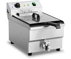 Royal Catering Reguliuojama elektrinė gruzdintuvė su išleidimo čiaupu 400 V 6000 W 16 l