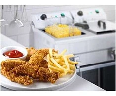 Royal Catering Keptuvė, dviejų kamerų maitinimo gruzdintuvė su čiaupais, 230V 2x16L