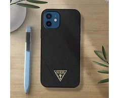 Telefono dėklas Guess GUHCP12MVSATMLBK Saffiano V Stitch Apple iPhone 12 / 12 Pro, juodas