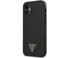 Original Apple iPhone 12 Mini Guess Hardcase Saffiano (GUHCP12SVSATMLBK) dėklas telefonui juodos spalvos
