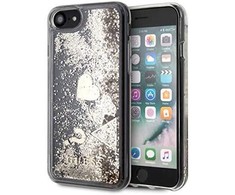 Dėklas Guess Hard Case do Samsung Galaxy S10e auksinė/Glitter Hearts
