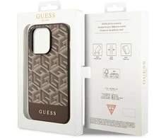 Apple iPhone 14 Pro Guess dėklas GCube Stripes MagSafe (GUHMP14XHGCFSEW) rudos spalvos