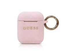 Guess GUACCSILGLLP AirPods dėklas rožinės spalvos silikoninis Glitter