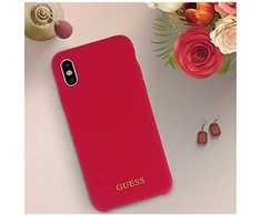 Guess GUHCPXLSGLRE iPhone X/Xs raudonas/raudonas kietas silikoninis dėklas