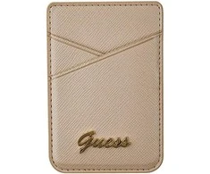 Dėklas Guess Piniginės kortelės lizdas GUWMSSASLGO MagSafe Saffiano zoty/auksinis