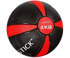 Svorinis kamuolys GYMSTICK Medicininis kamuolys 1kg D19cm Juodas/Raudona mėtymui