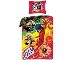 MCU Miraculous Ladybug ''Lucky Charm'' Sengetøj inkl. rygsæk, 100 bomuld