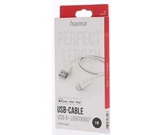 Hama USB-A - Lightning, 1,0m balta