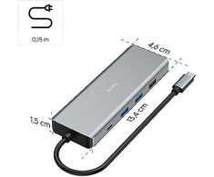 Nešiojamojo kompiuterio prijungimo stotis Hama Connect 2 Media USB-C / 100W
