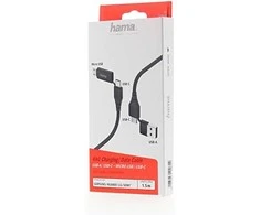 Kabelis HAMA 4w1 Typ-C, micro-USB, USB-A Juodas
