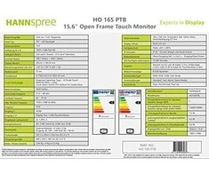 HANNspree HO165PTB 39,6 cm (15,6 colio) FHD jutiklinis monitorius 16:9 HDMI/DP/VGA IP65