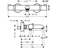 Termostatinis dušo maišytuvas Hansgrohe Ecostat Comfort 13114000