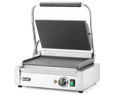 Kontaktinės PANINI kontaktinės grotelės, griovelis viršuje, lygus dugnas, 2200W - Hendi 263662