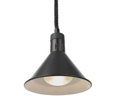 Maisto pašildymo lempa – kabantis kūginio juodo skersmens. 275 mm 250 W – Hendi 273845