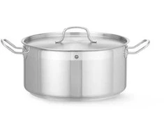 Puodas niski Profi Line su dangteliu 12 l śr. 320 x 150 h - Hendi 830604