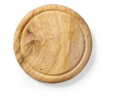 Hendi Lenta mėsai, sūriui ir užkandžiams patiekti, pagaminta iš alyvmedžio, apvali, skersmens. 260 mm