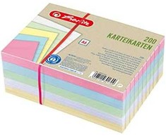 Herlitz Karta indeksowa A6 w linię 4 kolorowy + balta Bl. Engel 200 vnt.