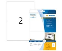 Herma Etiketės su pavadinimais, nuimamos, A4, 199,6 x 143,5 mm, baltos, pagamintos iš acetato šilko, skirtos spausdinti - 4519
