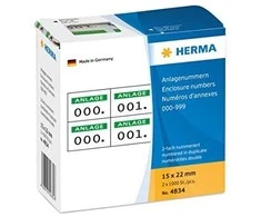 Herma Alaus numeriai, lipnus, žalias 15 x 22mm, 1000 vienetų (4834)