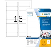Herma etiketės A4 balta 88,9x33,8 mm nuimamas popierius 400 vnt.