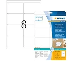 Herma HERMA adreso etiketė A4 99.1x67,7mm, balta 25 lakštai