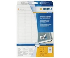 Herma Etiketės baltos 35,6x16,9 mm 25 lakštai 2000 vnt nuim. 10003
