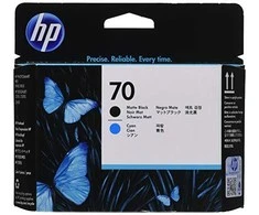 Hewlett Packard (HP) HP 70 Printhead DJ Z2100 PS B9180 matte juodas + cyan