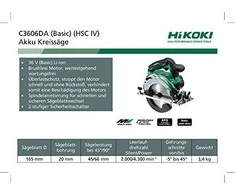 Akumuliatorinis diskinis pjūklas HiKOKI C3606DA Multi Volt