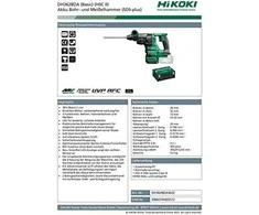 Akumuliatorinis perforatorius Hikoki DH3628DAW2Z; SDS-plus; 3,2 J; 36 V (be akumuliatoriaus ir pakrovėjo)