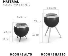 Laužavietė HOFATS MOON BOWL 45 Juoda su laikikliu