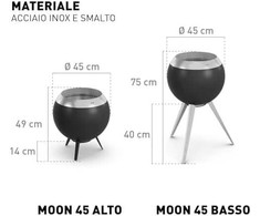 Ugnies dubuo HOFATS MOON BOWL 45 su aukštu laikikliu