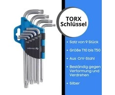 Hogert 9 dalių "Torx" raktų rinkinys, CrV plienas