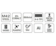 Hogert Technik Bimetalinis 67 mm skylių pjūklas, plienas M42