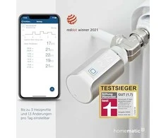 HomeMatic IP Homematic IP radiatoriaus termostatas Evo (HmIP-eTRV-ES), šildymo termostatas (sidabrinis)
