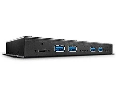 USB Hub - LINDY 7 Prievadų USB 3.2 Gen 2 Metalinis Hub, 10Gbps su Maitinimu
