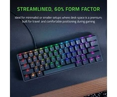 60% Mechaninė Žaidimų klaviatūra Razer Huntsman Mini, Violetinė Switch, Nordic išdėstymas