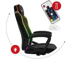 Žaidimų kėdė Huzaro Force 2.5 RGB Carbon Mesh su pašvietimu Gaming Chair, Juoda