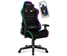 Žaidimų kėdė vaikams Huzaro Ranger 6.0 RGB, Juodos spalvos