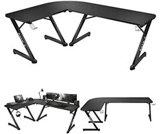 Kampinis žaidimų stalas Huzaro Hero 7.0 Gaming Desk, juodas