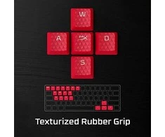 Pakaitiniai klavišai HyperX Rubber Keycaps, raudonos spalvos (US)