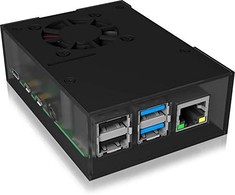 ICY BOX dėklas Raspberry Pi 4 akrilo viršus/apačia/rėmas Anthr./juodas
