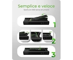 Icy Box RaidSonic ICYBOX IB-180MC-C31 M.2 NVMe ir SATA SSD prijungimo jungtis USB 3.2 Gen2