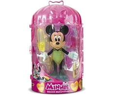 DISNEY MINNIE MOUSE MINI BEACH DOLL SPINTOS AKC APRANGA. 13 ELEMENTŲ RINKINYS
